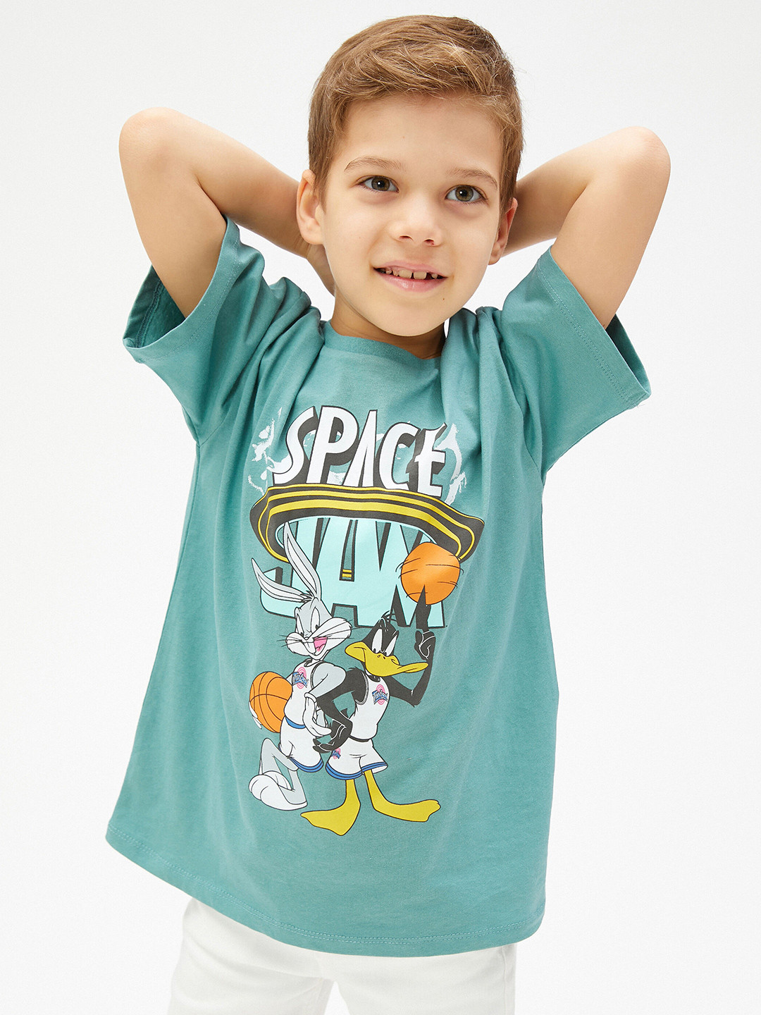

Koton Boys Typography Printed Extended Sleeves Cotton T-shirt, Blue
