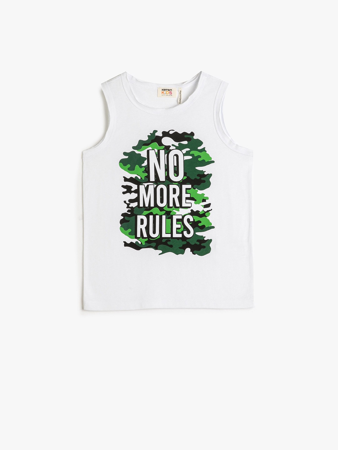 

Koton Boys Typography Printed Sleeveless Cotton T-shirt, White
