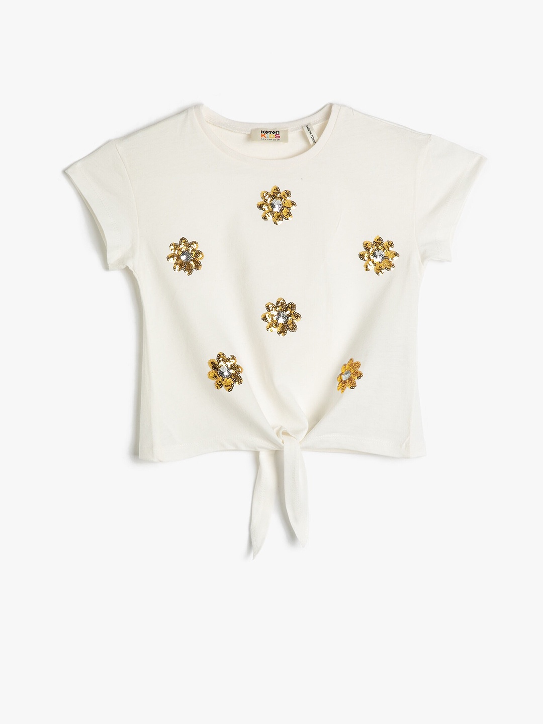 

Koton Girls Embellished Pure Cotton T-shirt, White