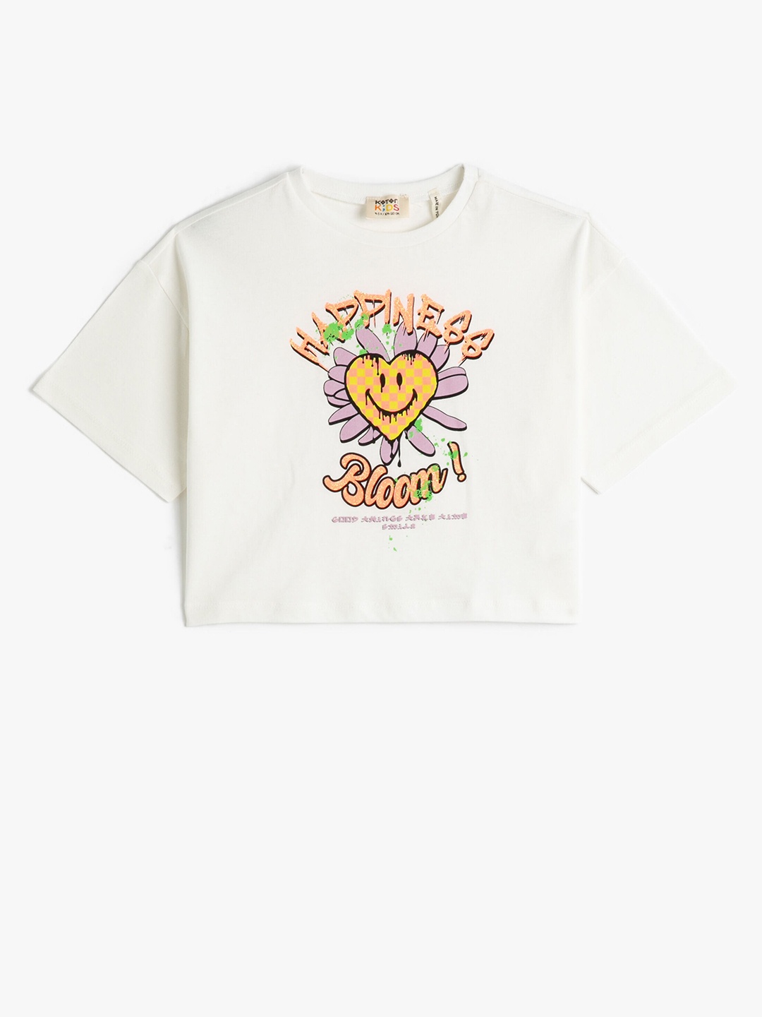 

Koton Girls Graphic Printed Loose Fit T-shirt, White