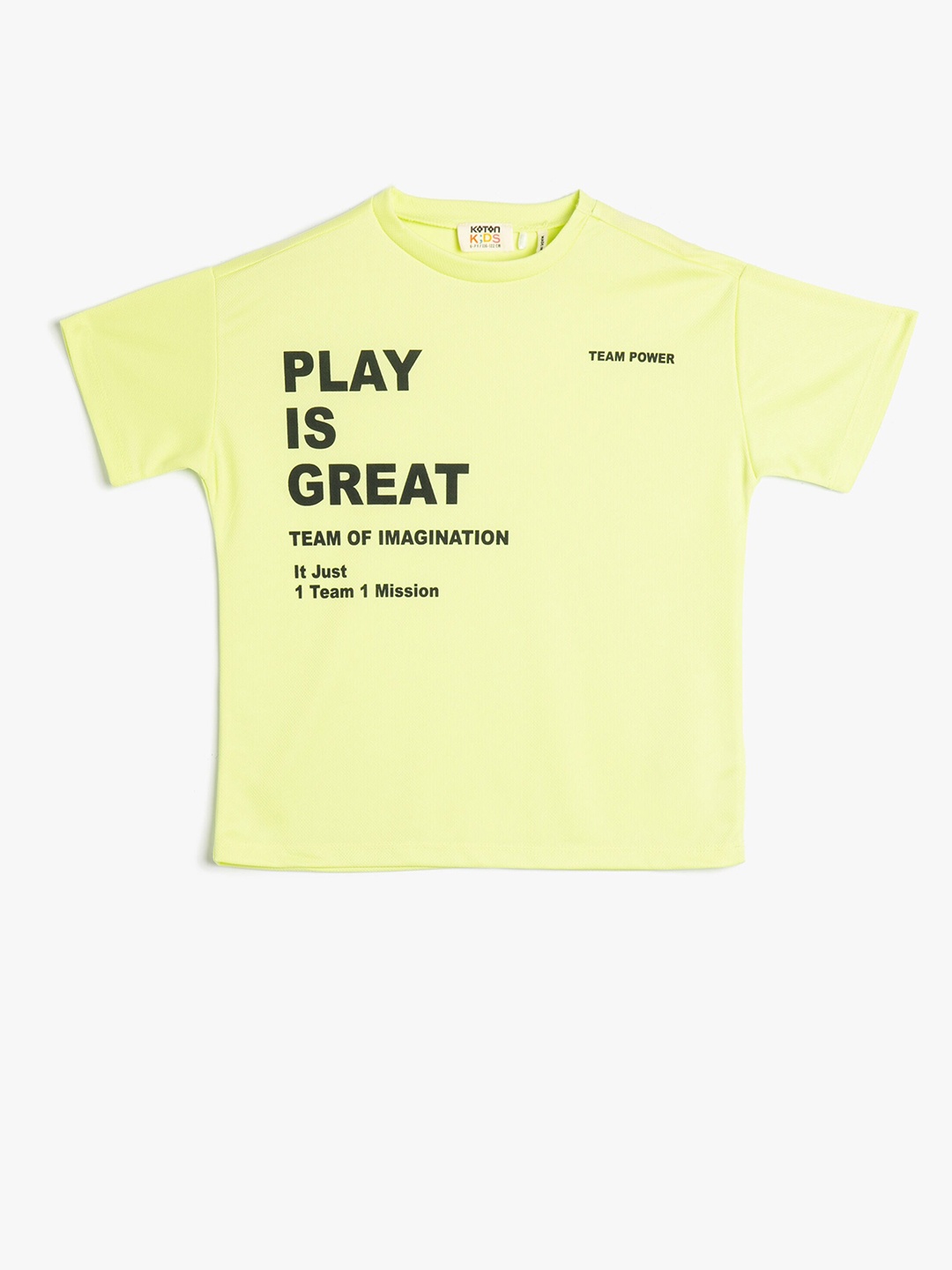 

Koton Boys Typography Printed T-shirt, Yellow