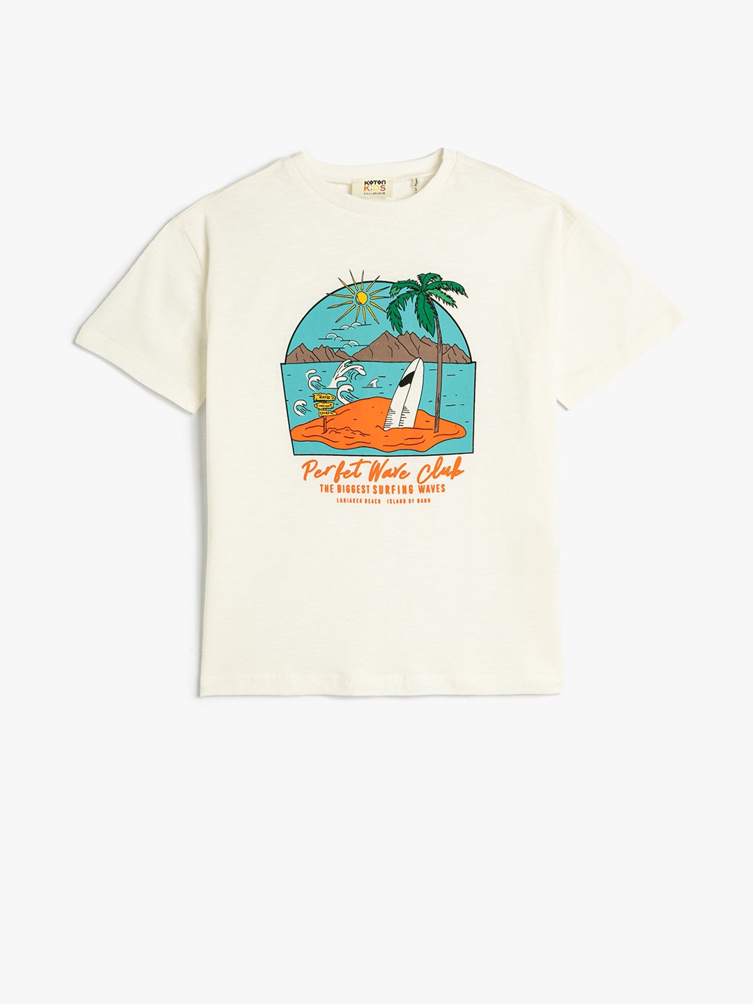 

Koton Boys Graphic Printed Regular Fit Cotton T-shirt, Beige