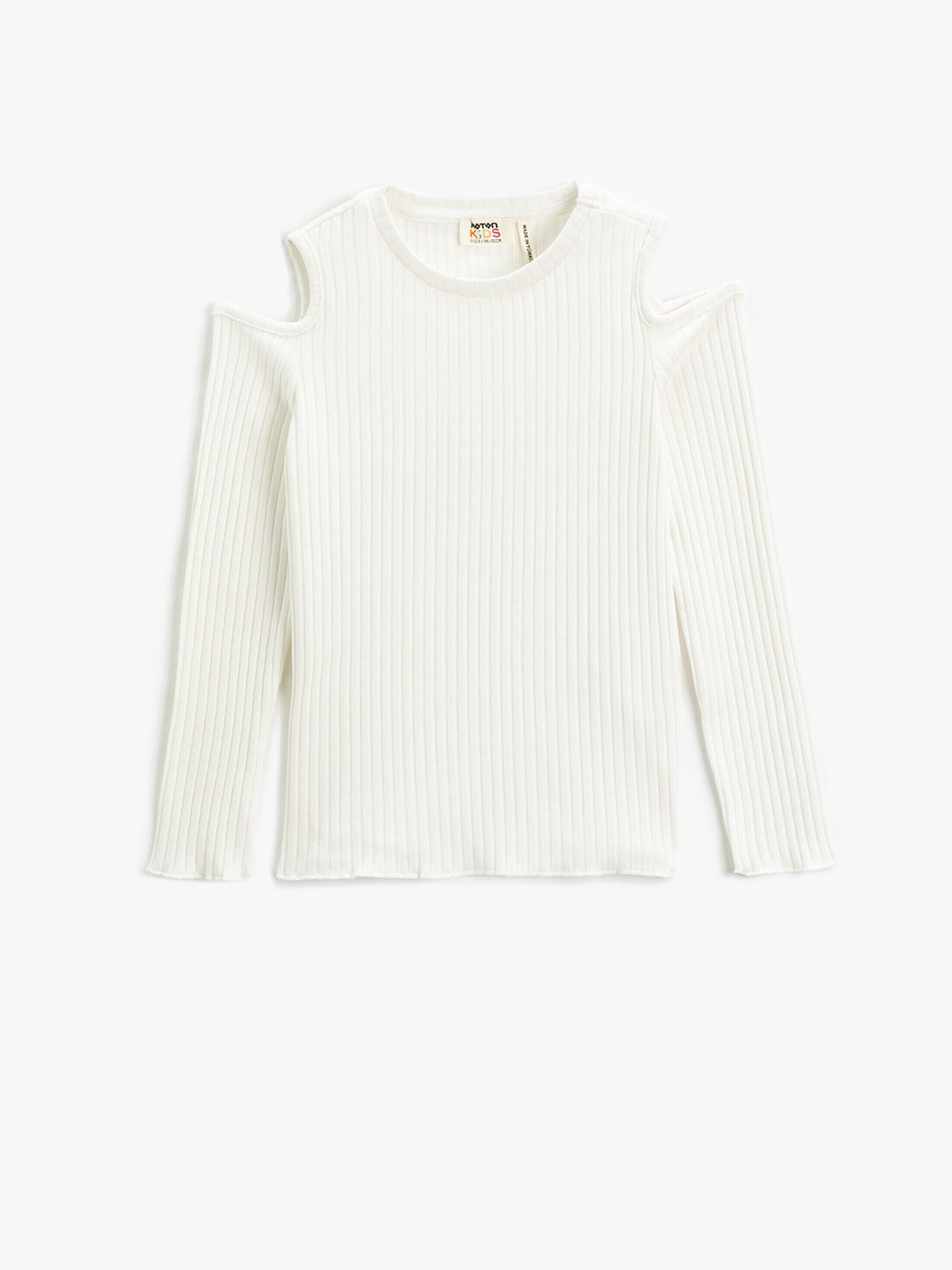 

Koton Girls Ribbed Cut-Outs T-shirt, White