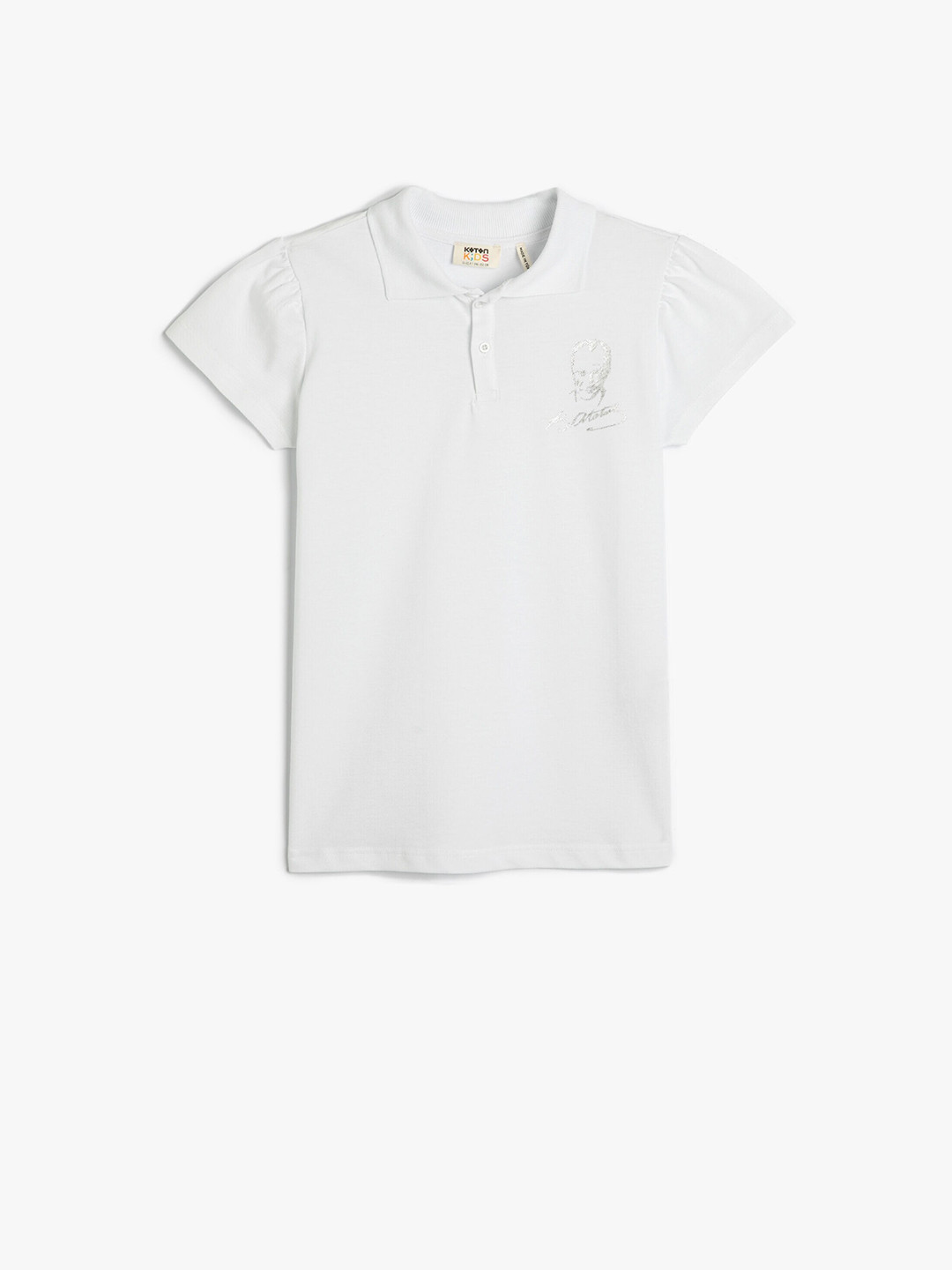 

Koton Girls Henley Neck Pure Cotton T-shirt, White