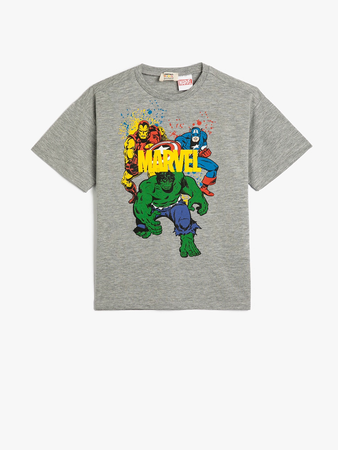 

Koton Boys Marvel Printed T-shirt, Grey