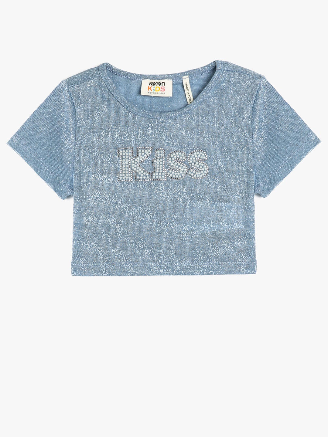 

Koton Girls Typography Printed T-shirt, Blue