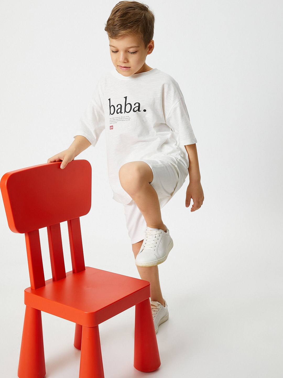 

Koton Boys Typography Printed Pure Cotton T-shirt, White