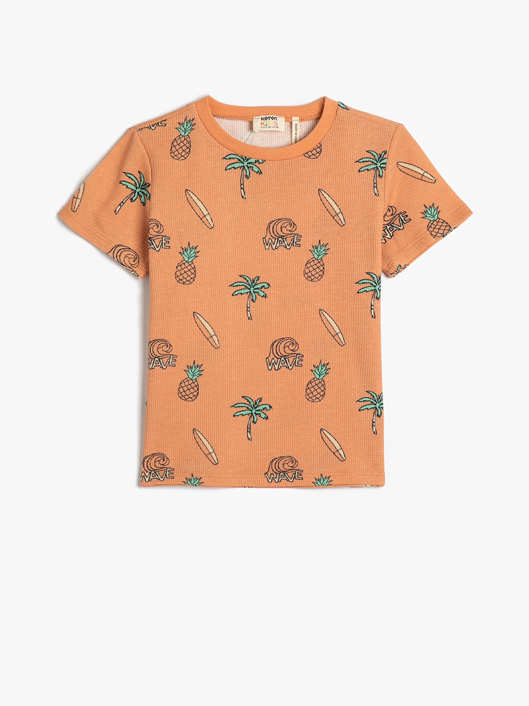 

Koton Boys Printed Short Sleeves Pure Cotton T-shirt, Orange