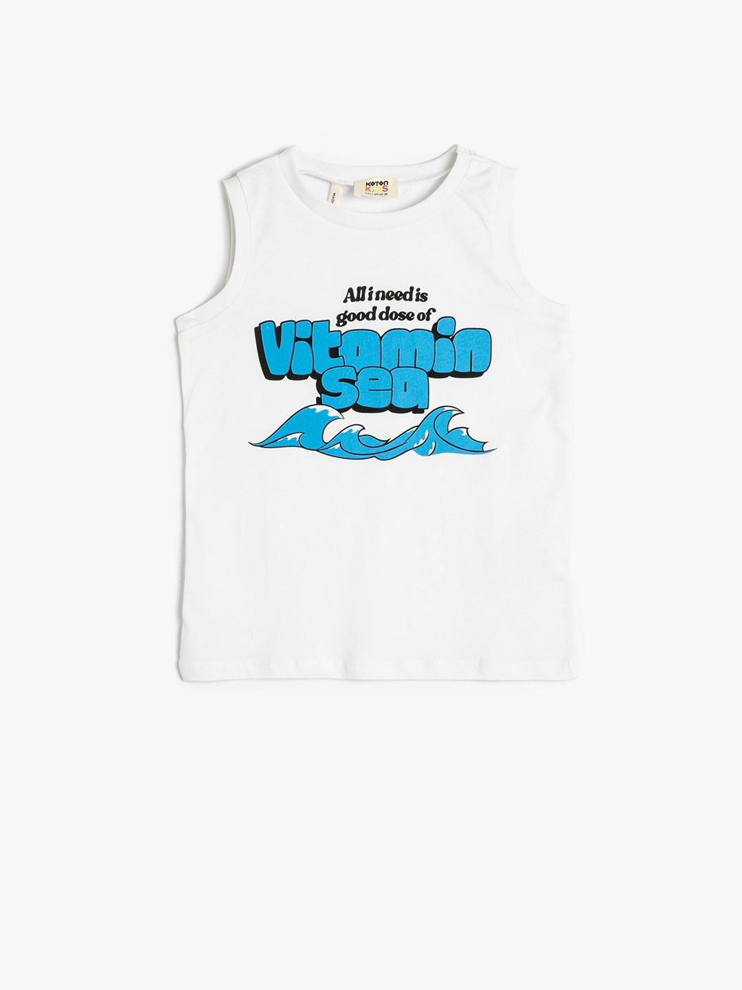 

Koton Boys Typography Printed Sleeveless T-shirt, White