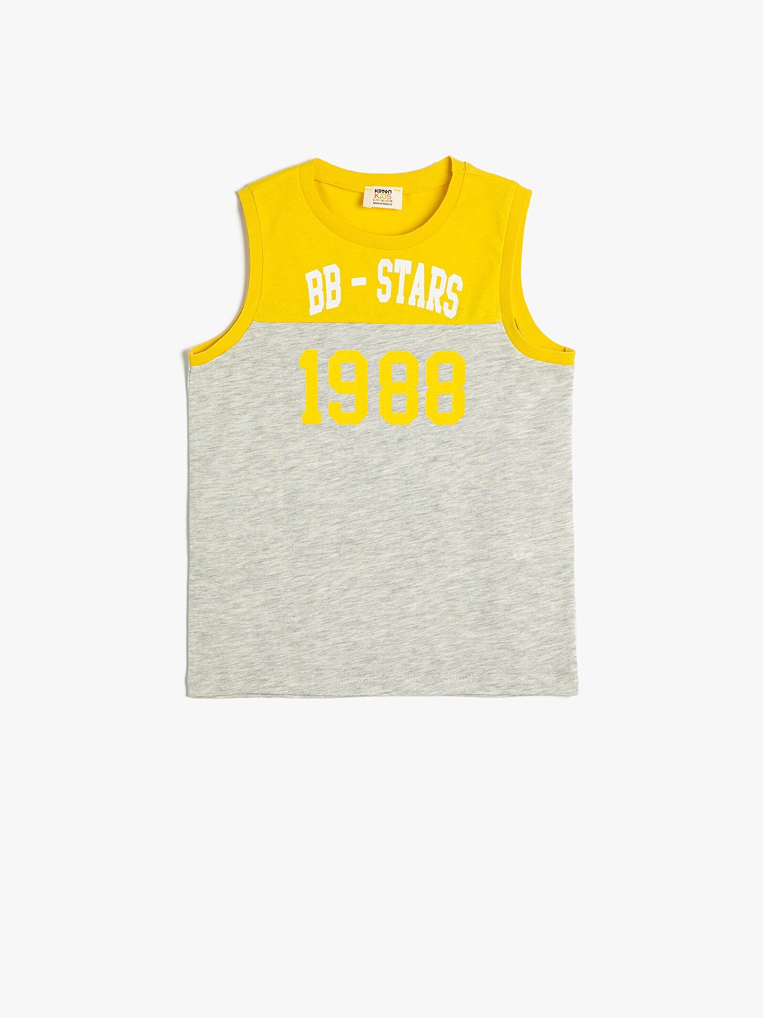 

Koton Boys Typography Printed Round Neck Cotton Regular T-shirt, Yellow