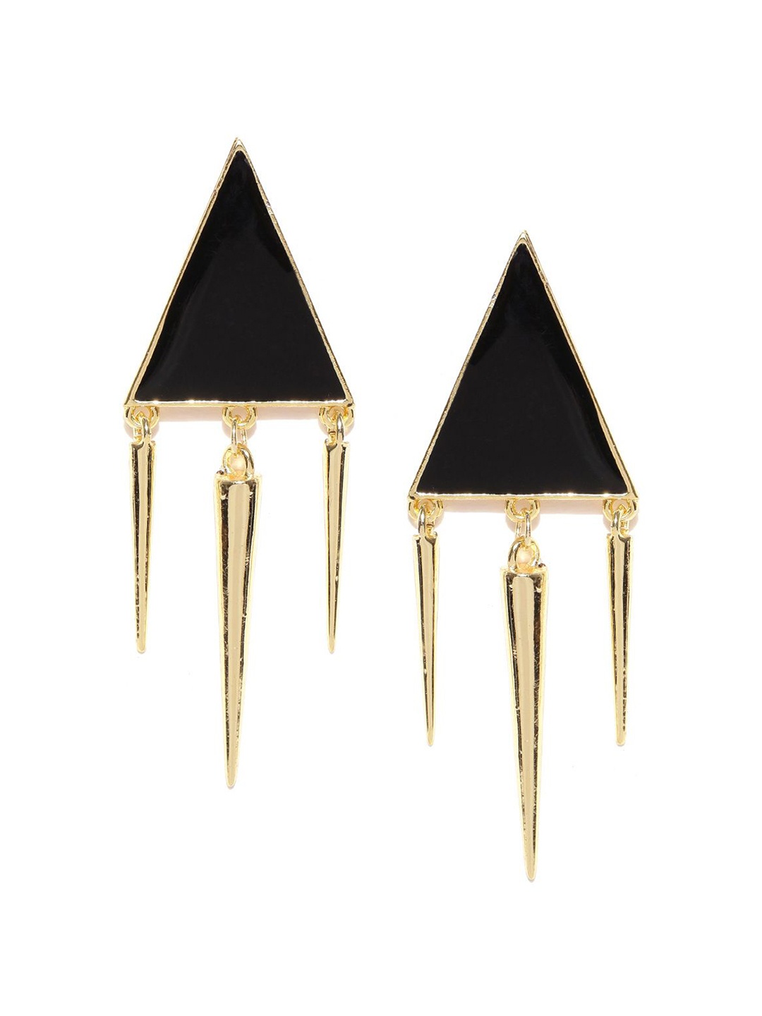 

Crunchy Fashion Gold-Plated Triangular Drop Earrings