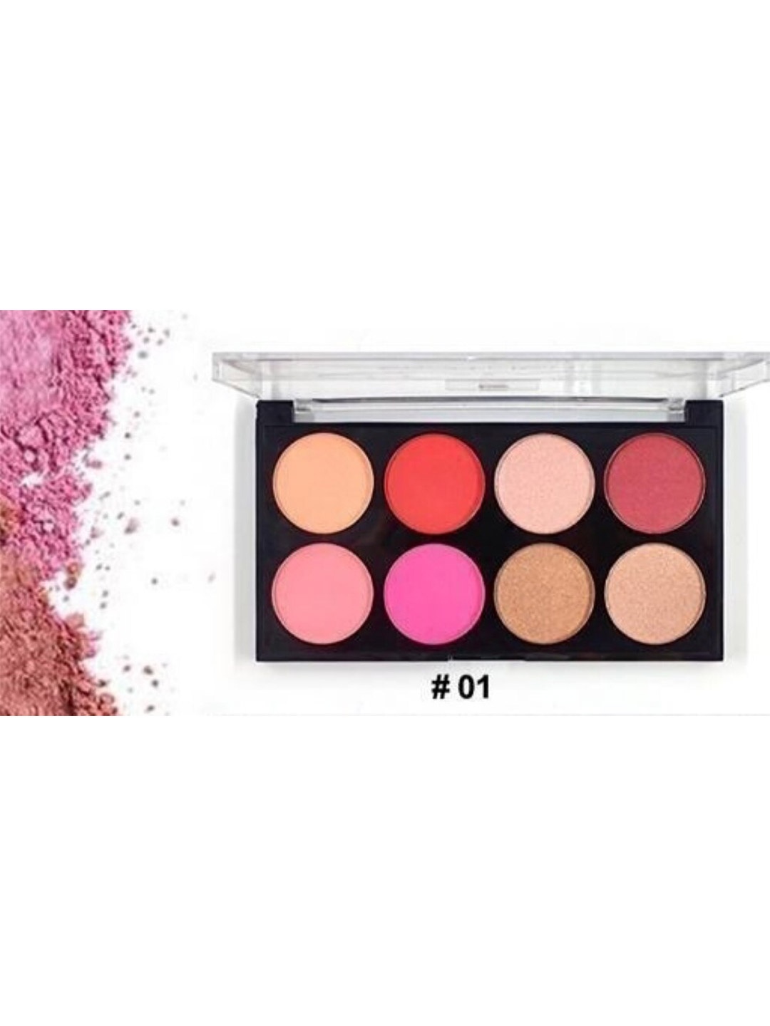 

LAKYOU BEAUTY Spotlight Ultra Pro Blush Palette- 12gm - 8 Color Shade01, Pink