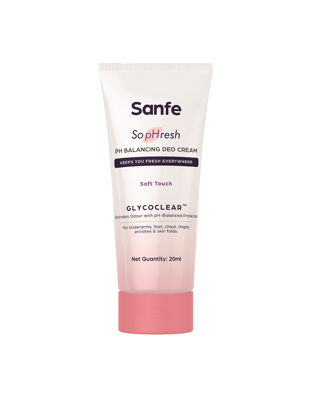 

Sanfe So pHresh GLYCOCLEAR pH Balancing Deo Cream 20 ml - Soft Touch, Pink