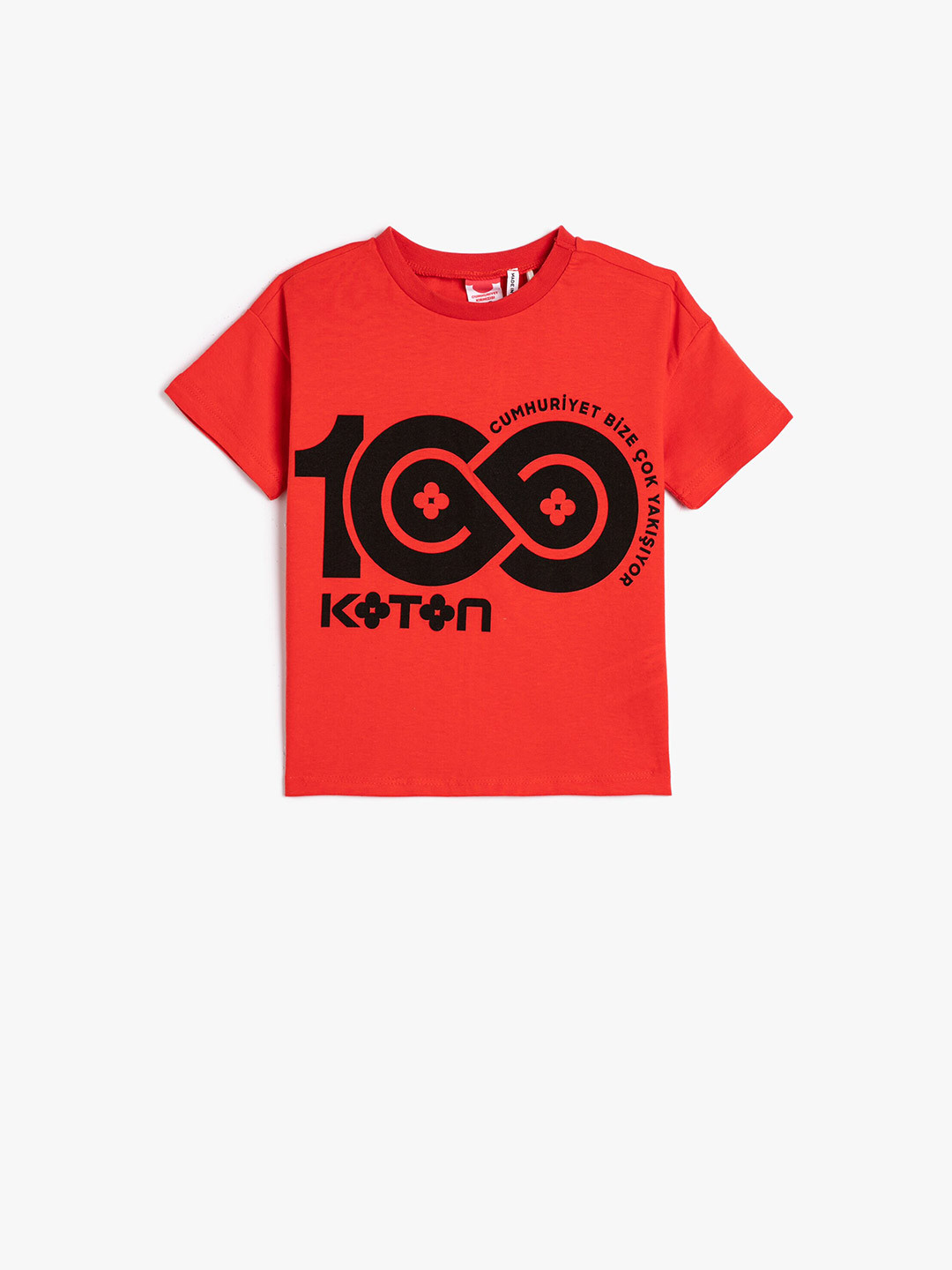 

Koton Boys Typography Printed Round Neck Cotton Regular T-shirt, Red