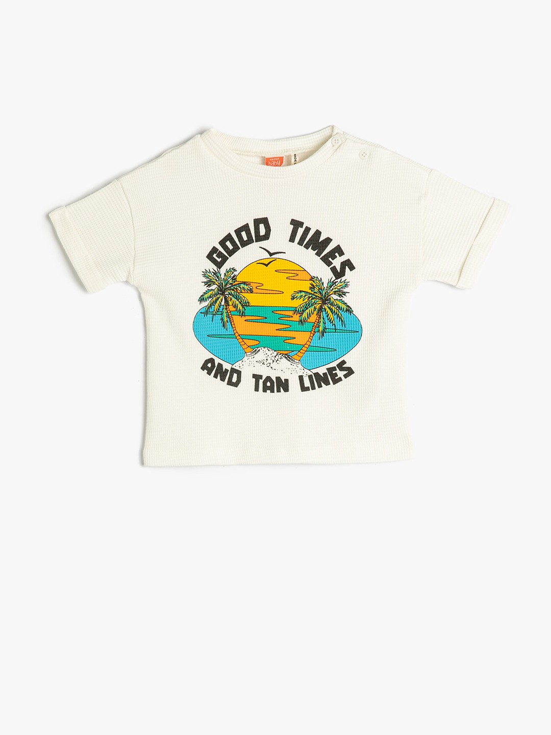 

Koton Boys Graphic Printed Organic Cotton T-shirt, White