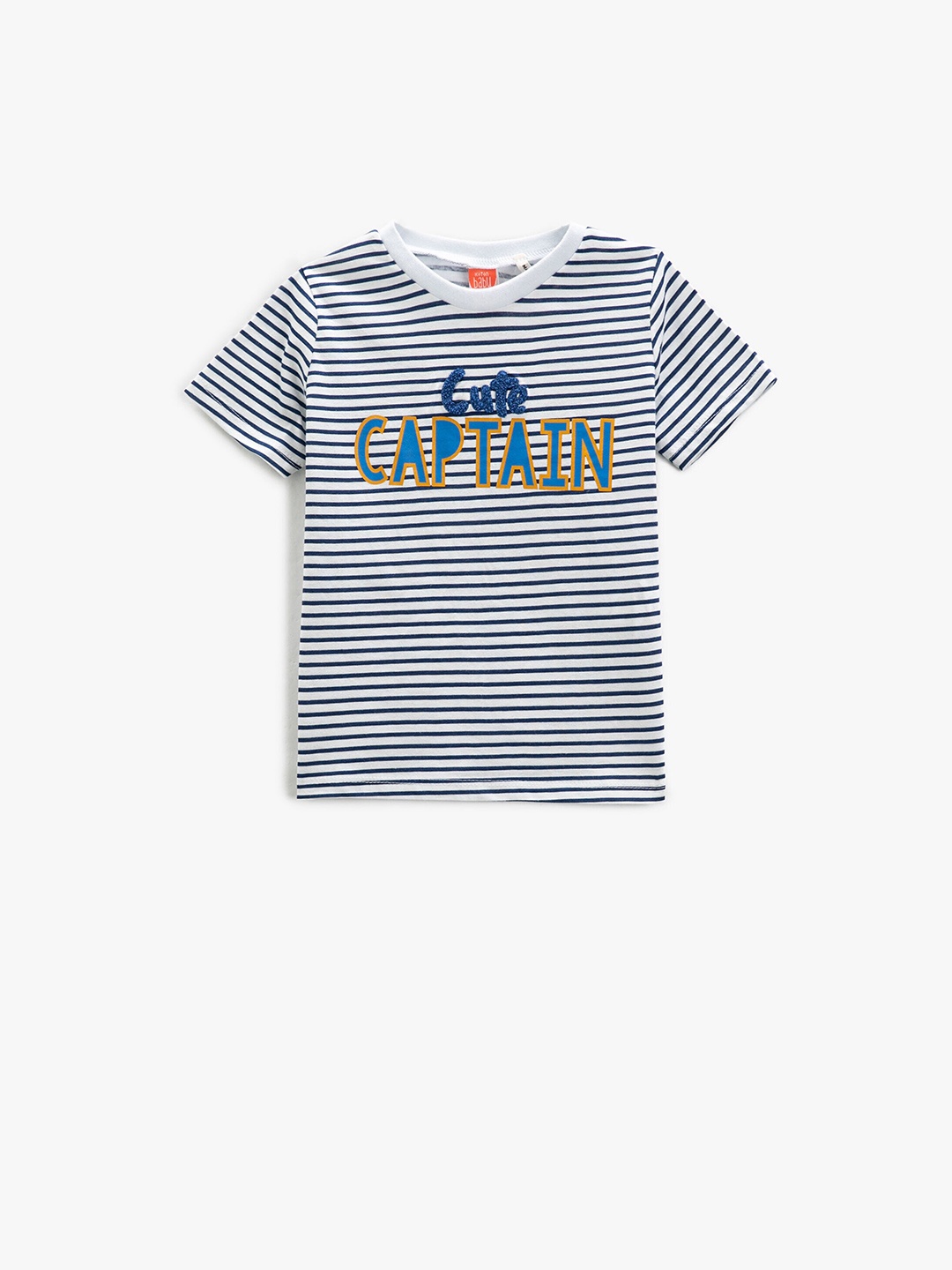 

Koton Boys Striped Pure Cotton T-shirt, Blue