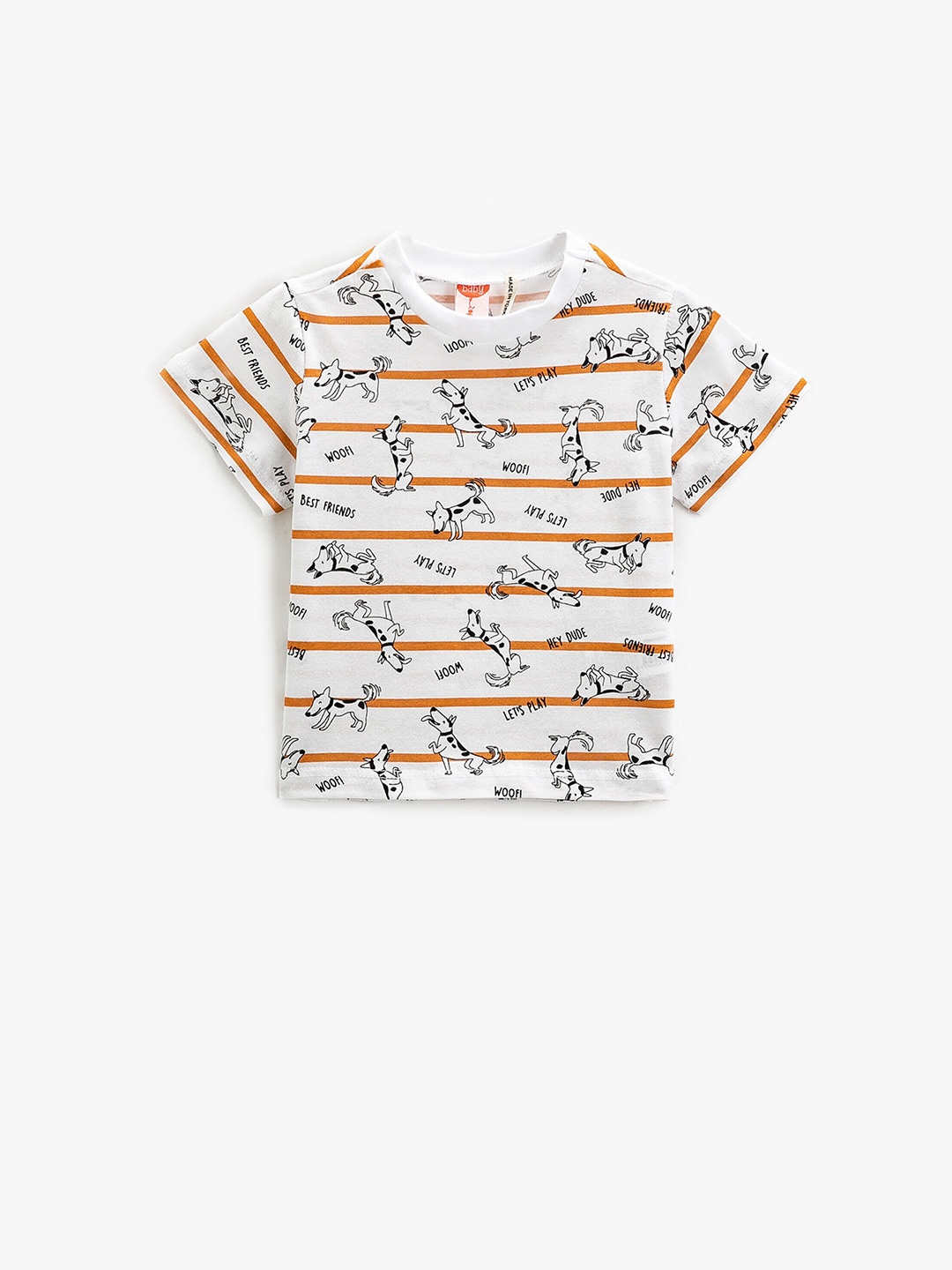 

Koton Boys Conversational Printed Pure Cotton T-shirt, Beige