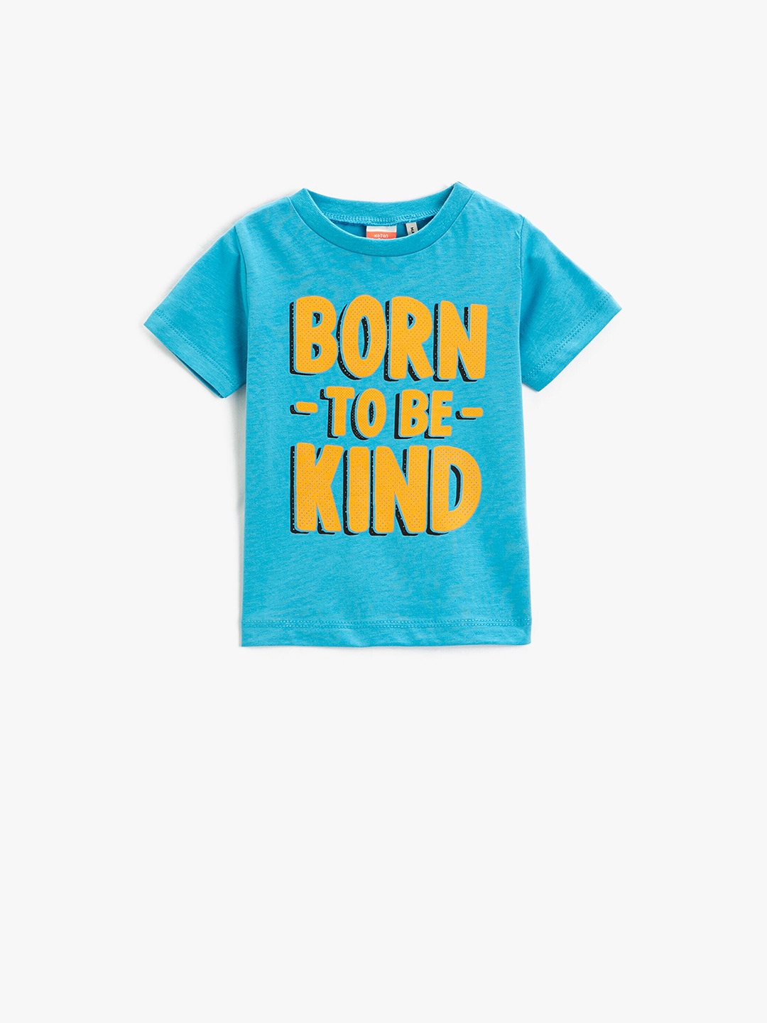 

Koton Boys Typography Printed Pure Cotton T-shirt, Blue