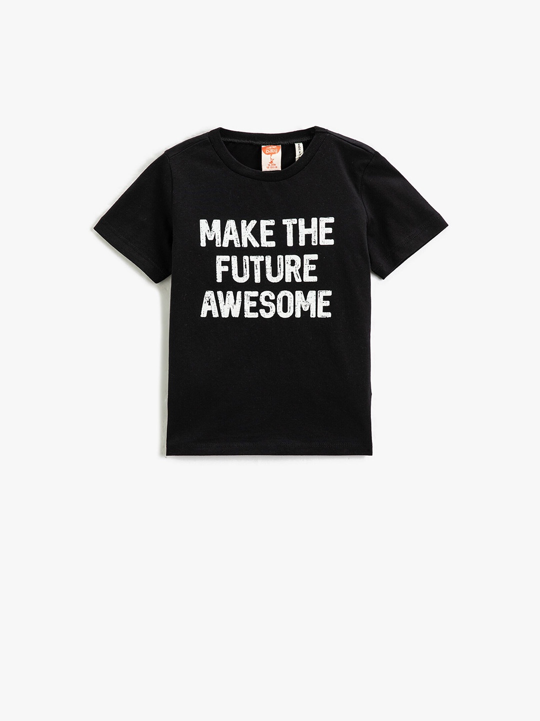 

Koton Boys Typography Printed Round Neck Cotton Regular T-shirt, Black