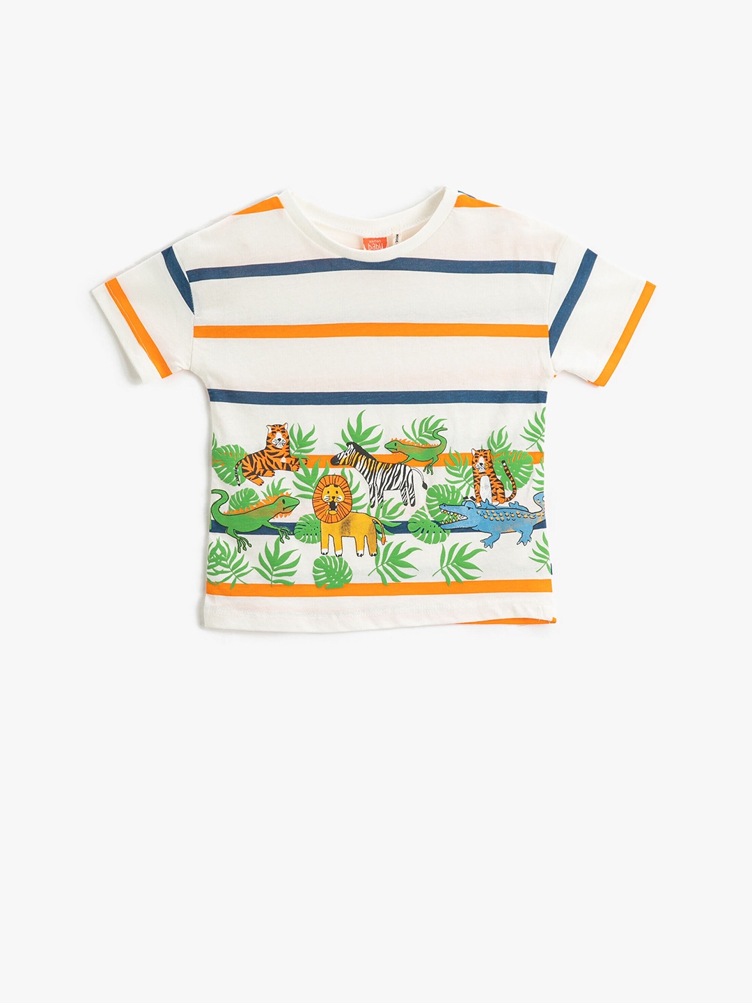 

Koton Boys Conversational Printed Pure Cotton T-shirt, Off white