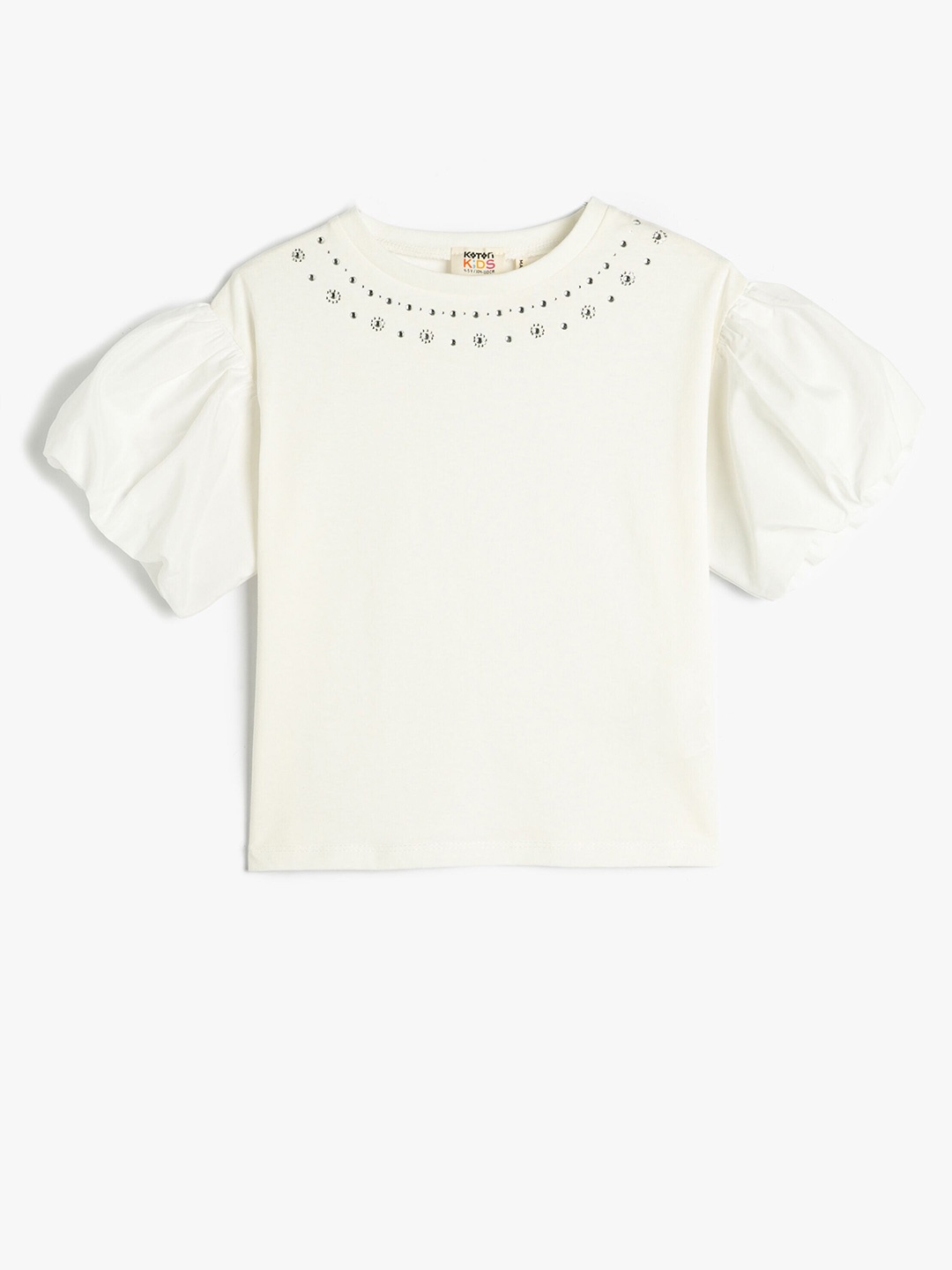 

Koton Girls Pure Cotton T-shirt, Beige