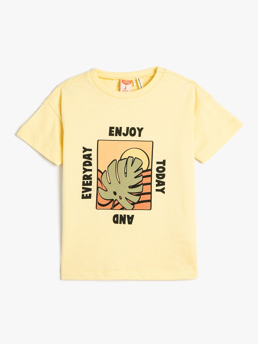 

Koton Boys Graphic Printed Pure Cotton T-shirt, Yellow