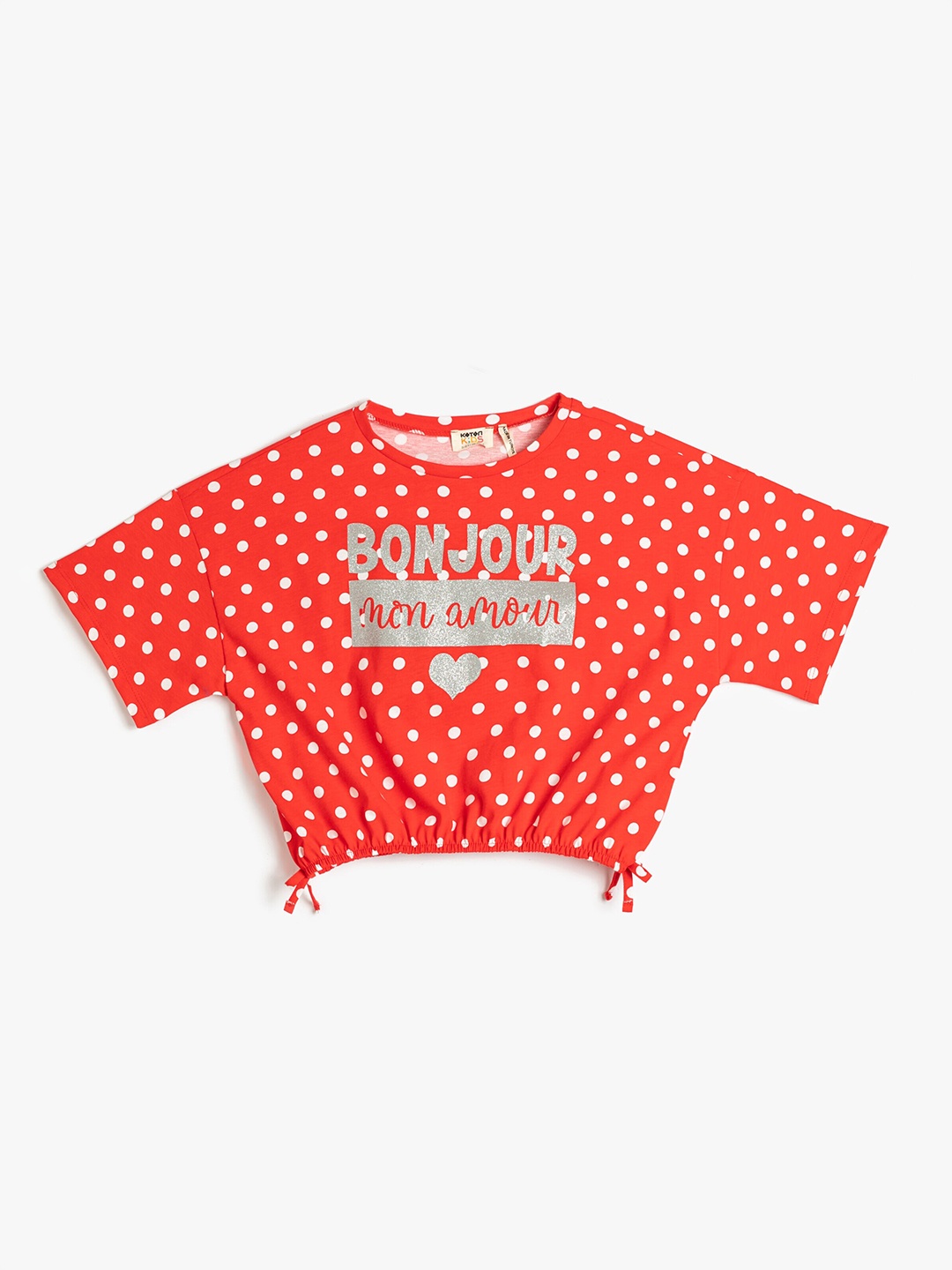 

Koton Girls Polka Dot Printed Pure Cotton T-shirt, Red