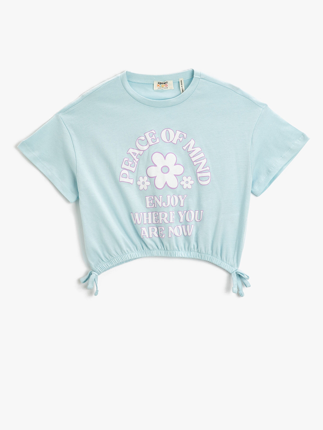 

Koton Girls Typography Printed Pure Cotton T-shirt, Blue