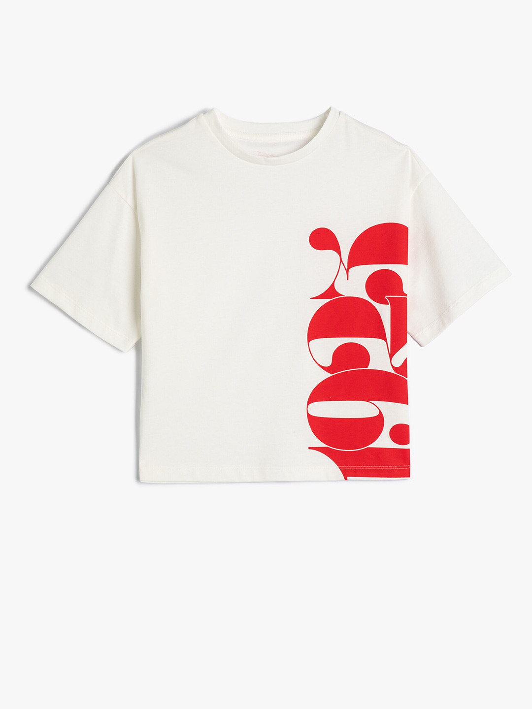 

Koton Girls Typography Printed Pure Cotton T-shirt, White