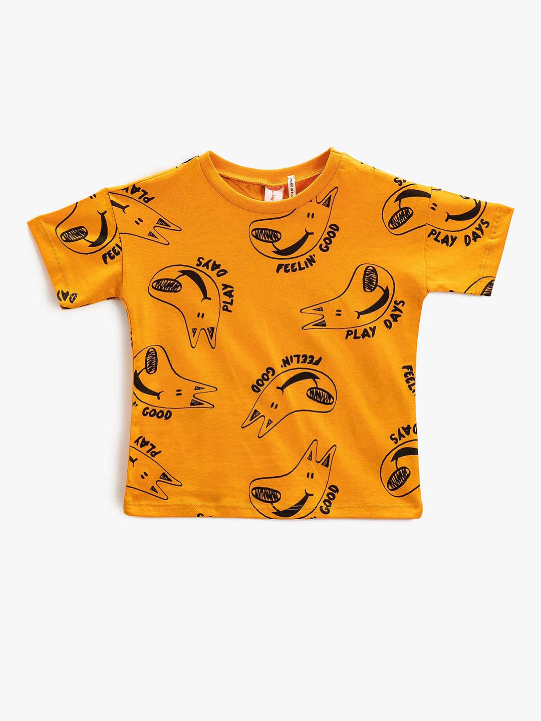 

Koton Boys Conversational Printed Pure Cotton T-shirt, Orange