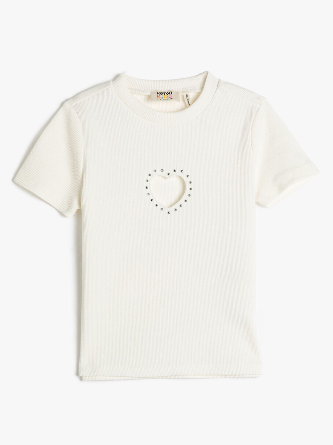 

Koton Girls Cut Out Detail T-shirt, Off white