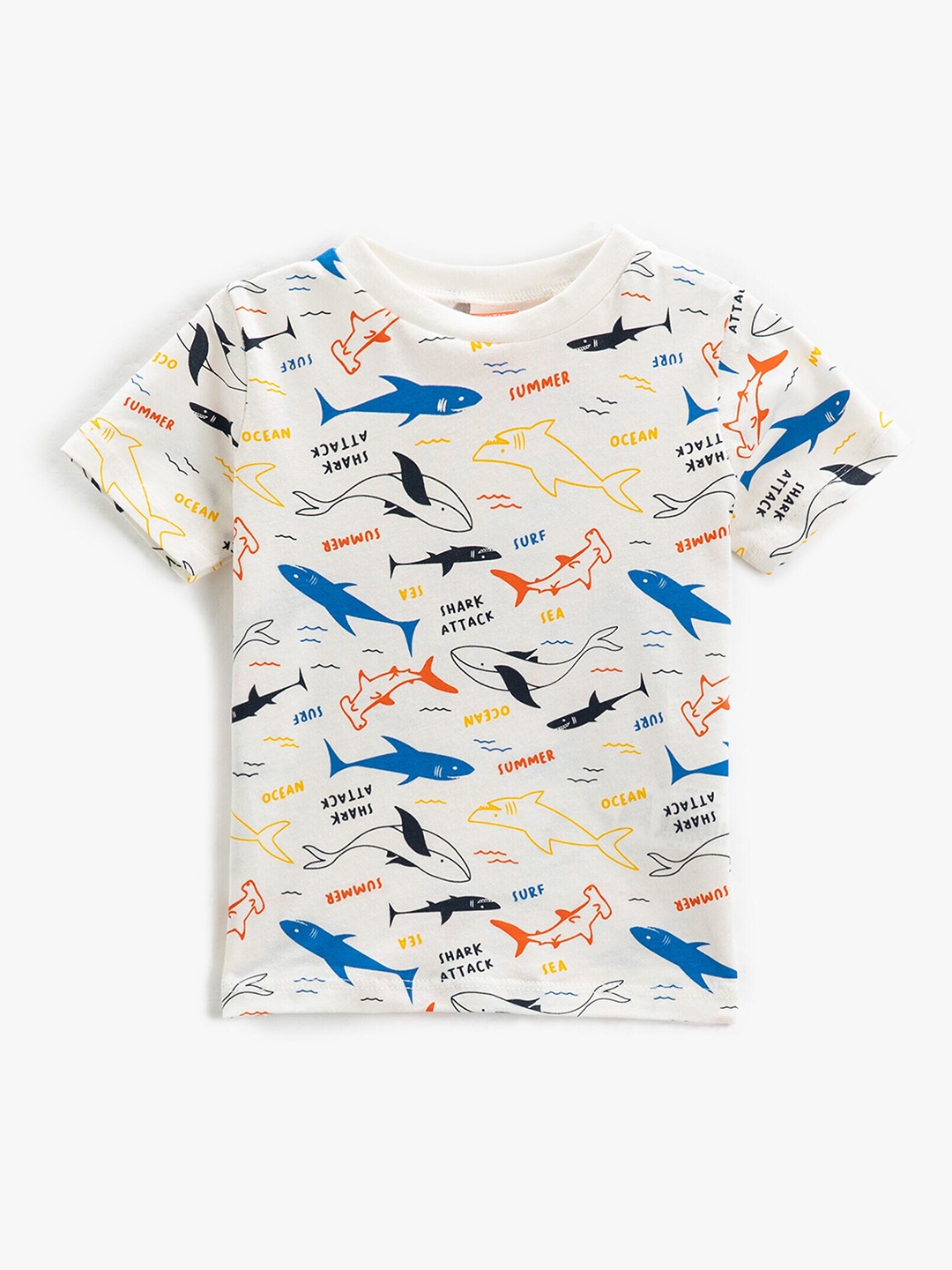 

Koton Boys Conversational Printed Round Neck Cotton Regular T-shirt, Beige