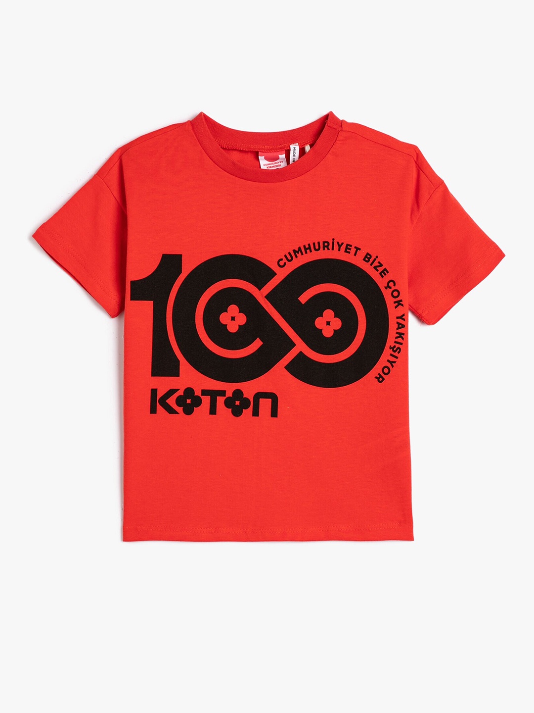 

Koton Boys Graphic Printed Cotton T-shirt, Red