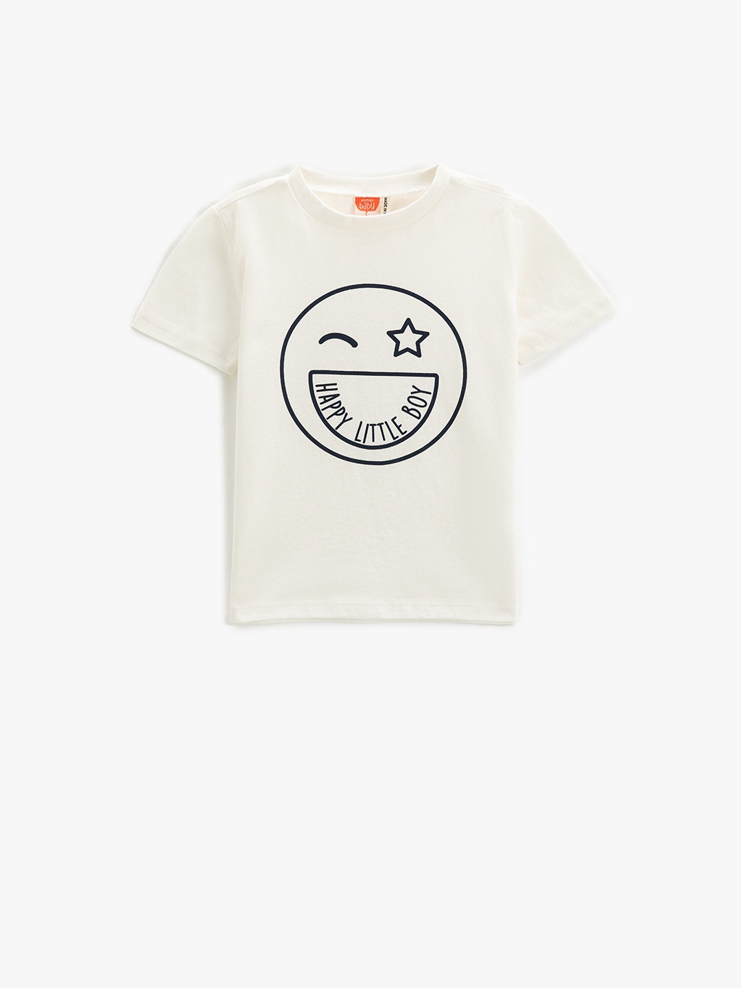 

Koton Boys Graphic Printed Round Neck Cotton Regular T-shirt, Beige