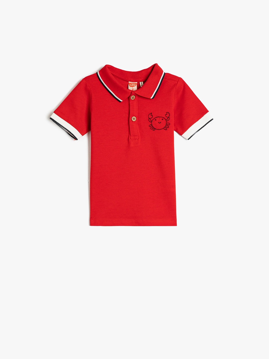 

Koton Boys Graphic Printed Polo Collar Cotton Regular T-shirt, Red
