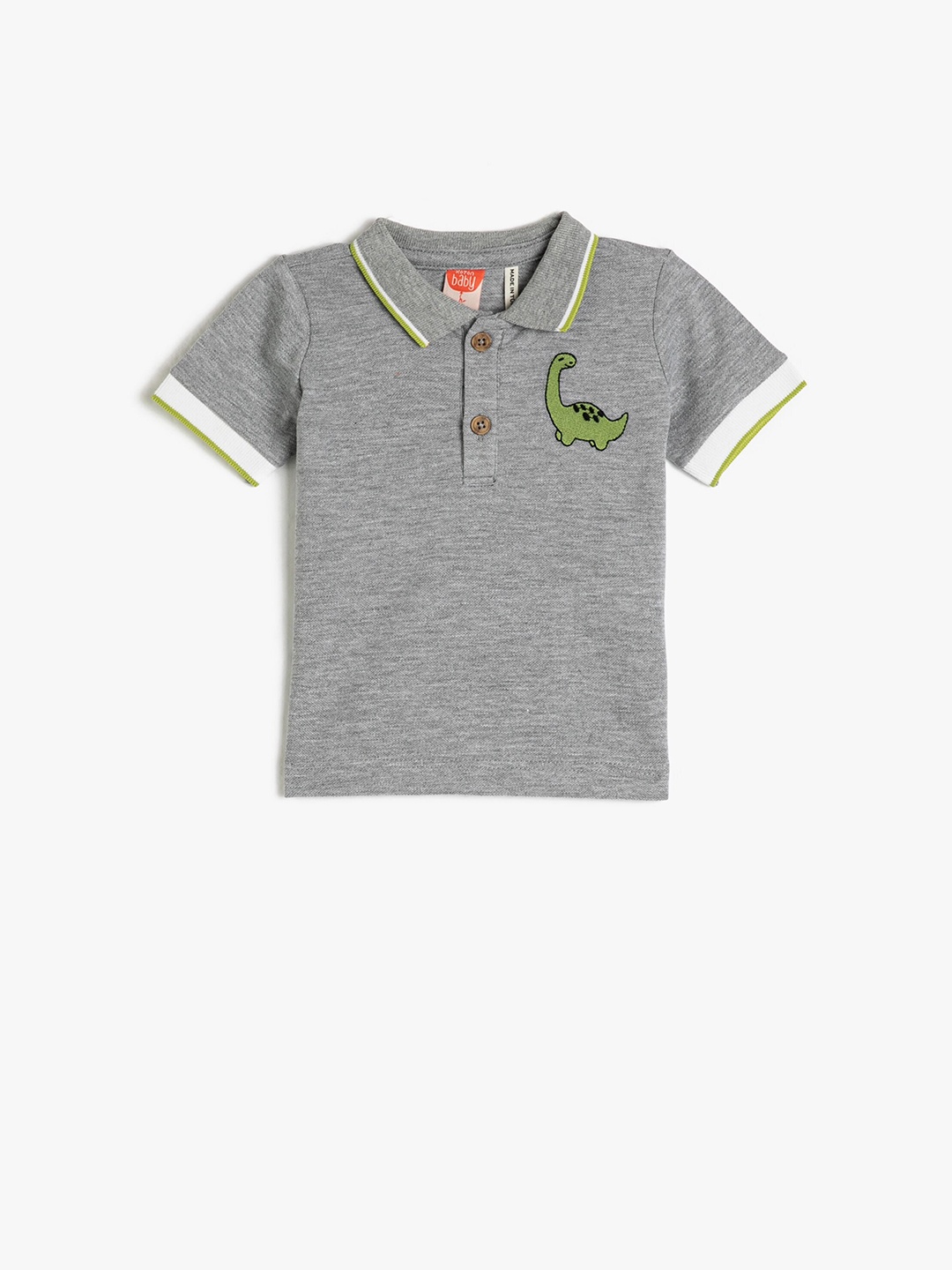 

Koton Boys Polo Collar Regular Fit T-shirt, Grey