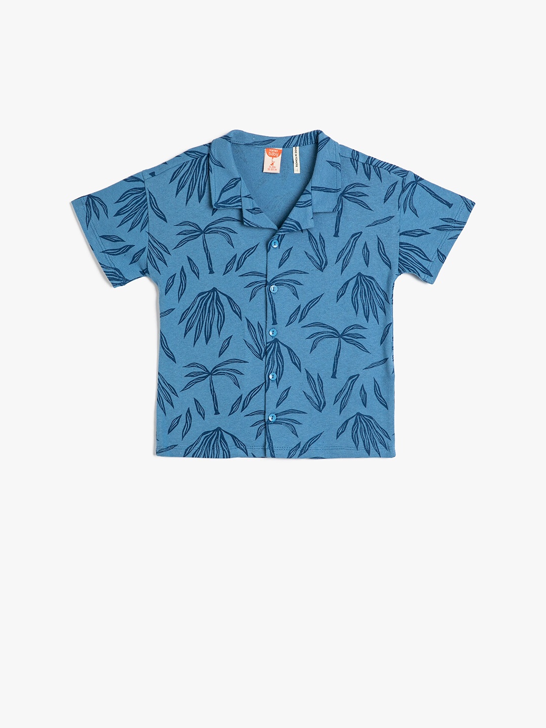 

Koton Boys Tropical Printed Polo Collar Pure Cotton T-shirt, Blue