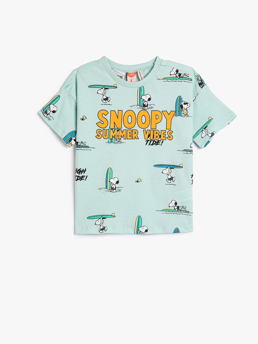 

Koton Boys Snoopy Graphic Printed Round Neck Cotton T-shirt, Blue