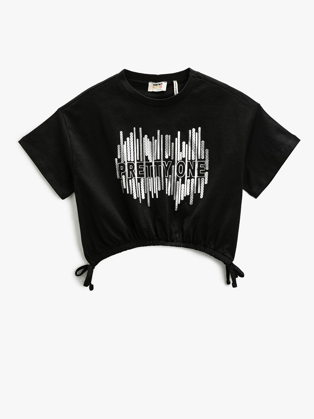 

Koton Girls Typography Printed Pure Cotton Blouson Top, Black