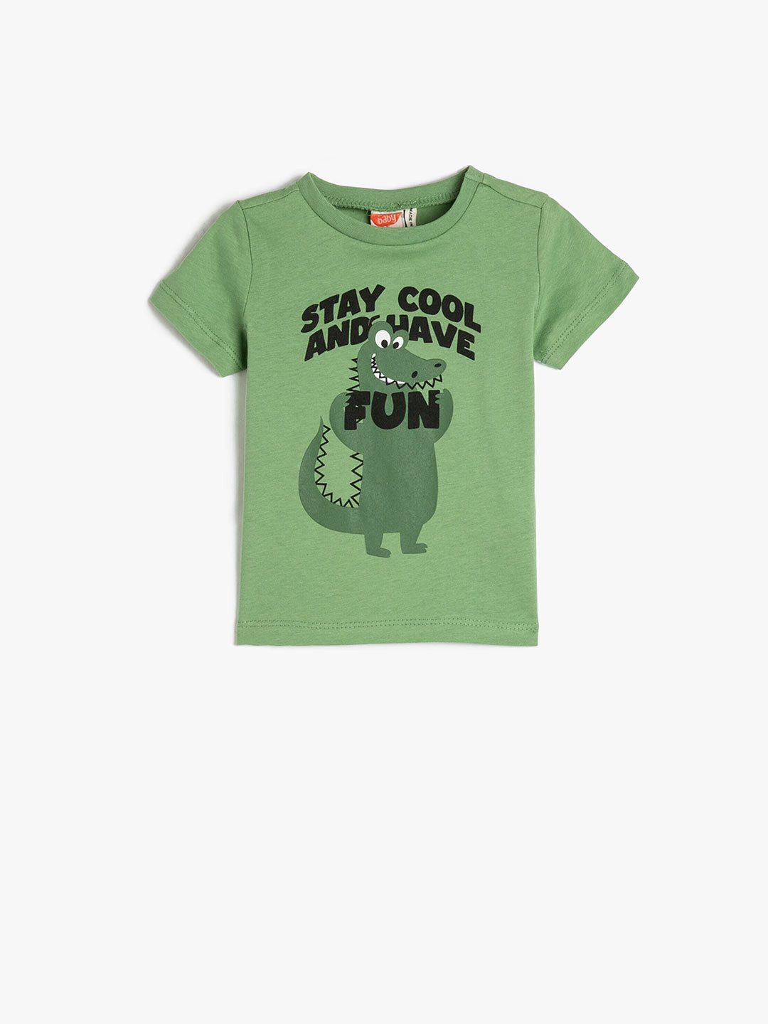

Koton Boys Typography Printed Pure Cotton T-shirt, Green