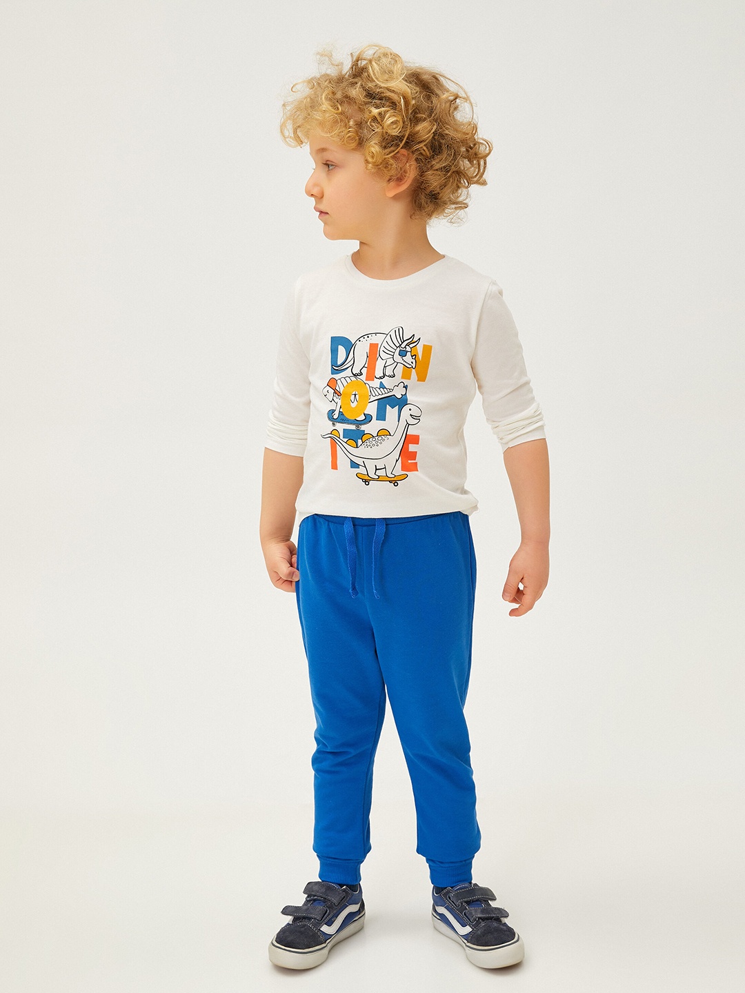 

Koton Boys Typography Printed Pure Cotton T-shirt, White