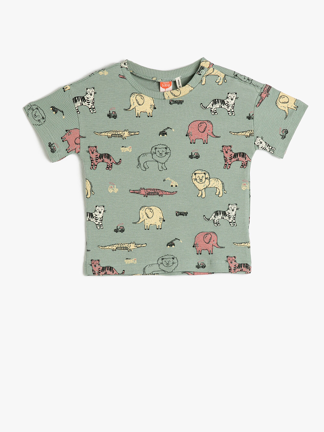 

Koton Boys Conversational Printed Pure Cotton T-shirt, Green