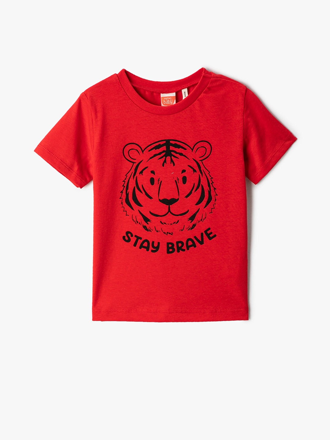 

Koton Boys Graphic Printed Pure Cotton T-shirt, Red