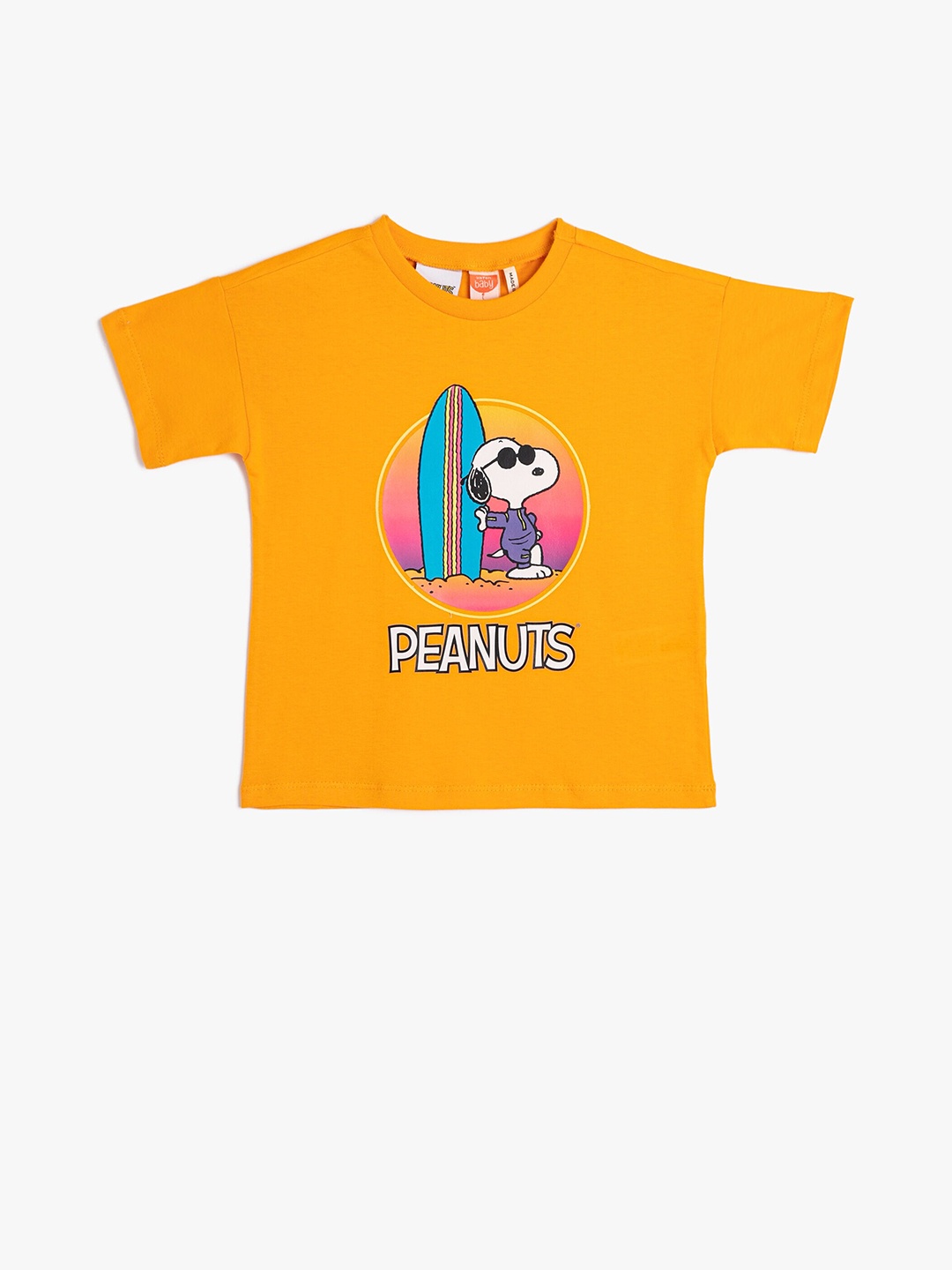 

Koton Infant Boys Peanuts Printed Pure Cotton T-shirt, Orange