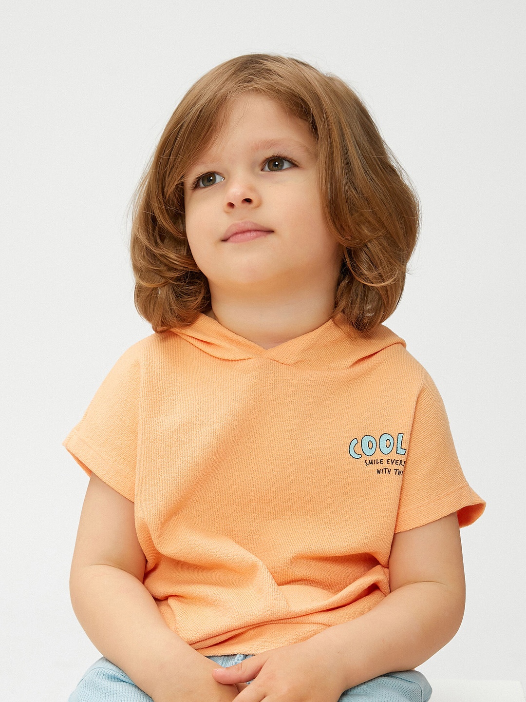 

Koton Boys Graphic Printed Cotton T-shirt, Orange
