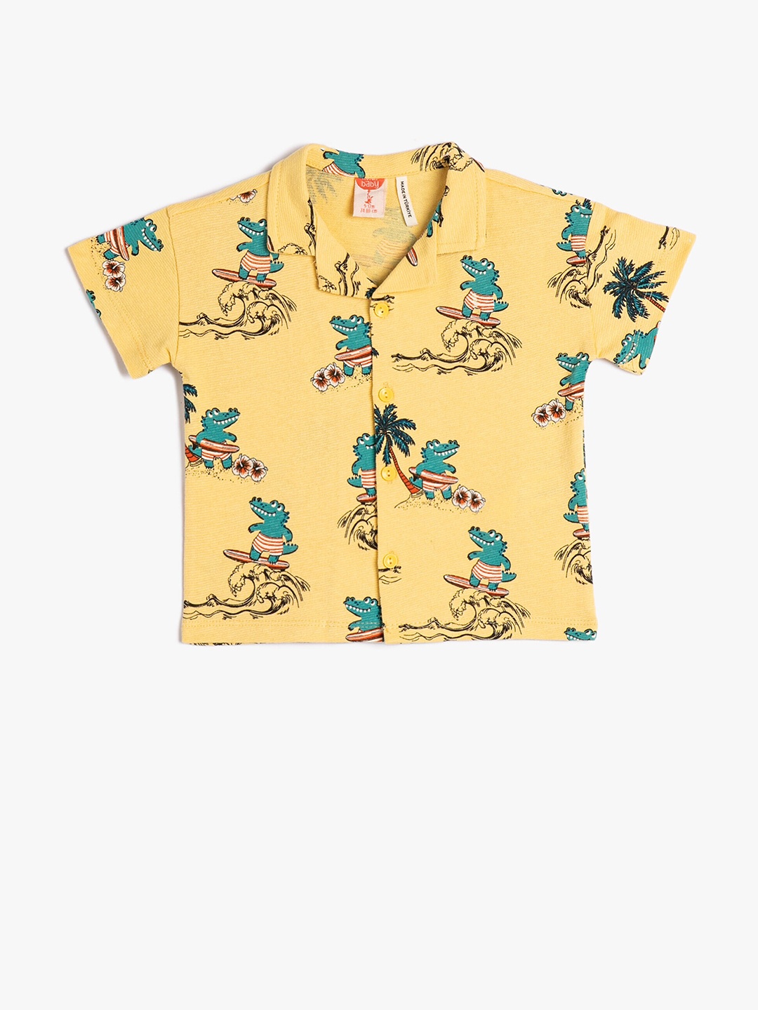 

Koton Infants Boys Conversational Printed Pure Cotton Shirt, Yellow