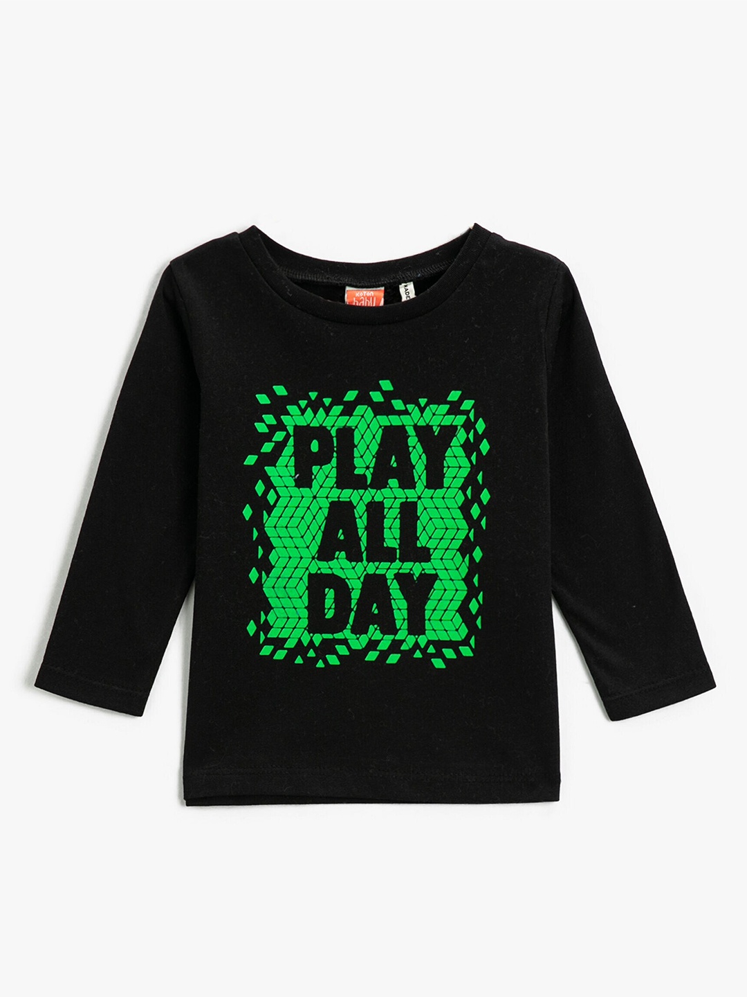 

Koton Boys Typography Printed Pure Cotton T-Shirt, Black