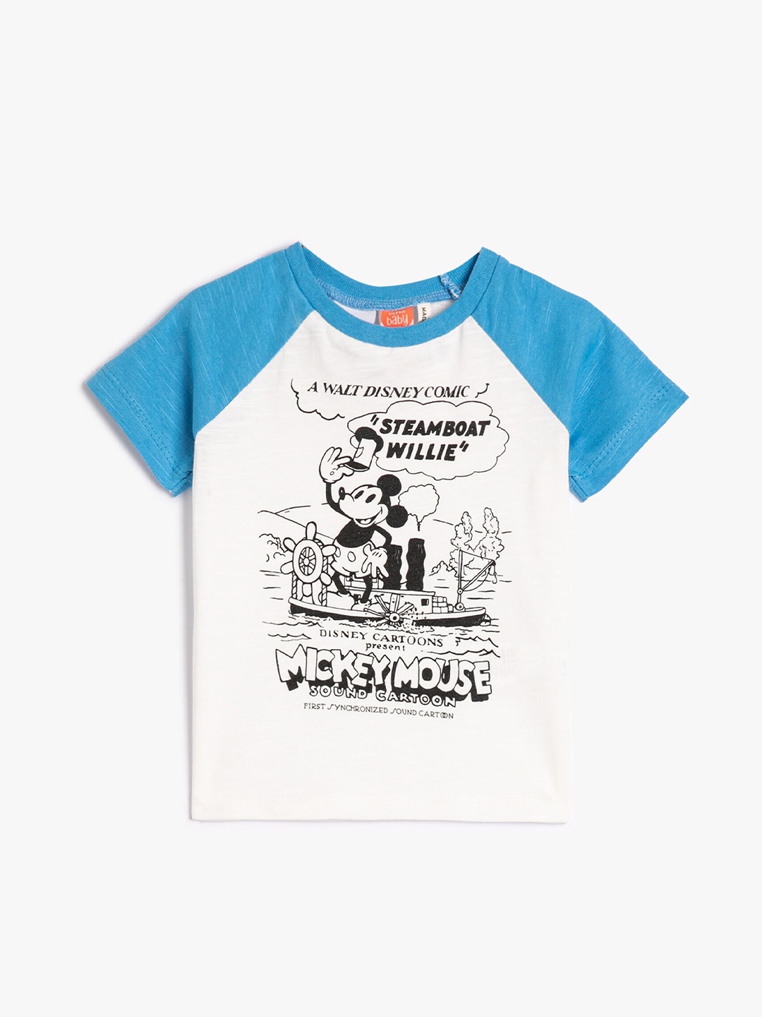 

Koton Boys Humour And Comic Mickey Mouse Graphic Printed Pure Cotton T-Shirt, White