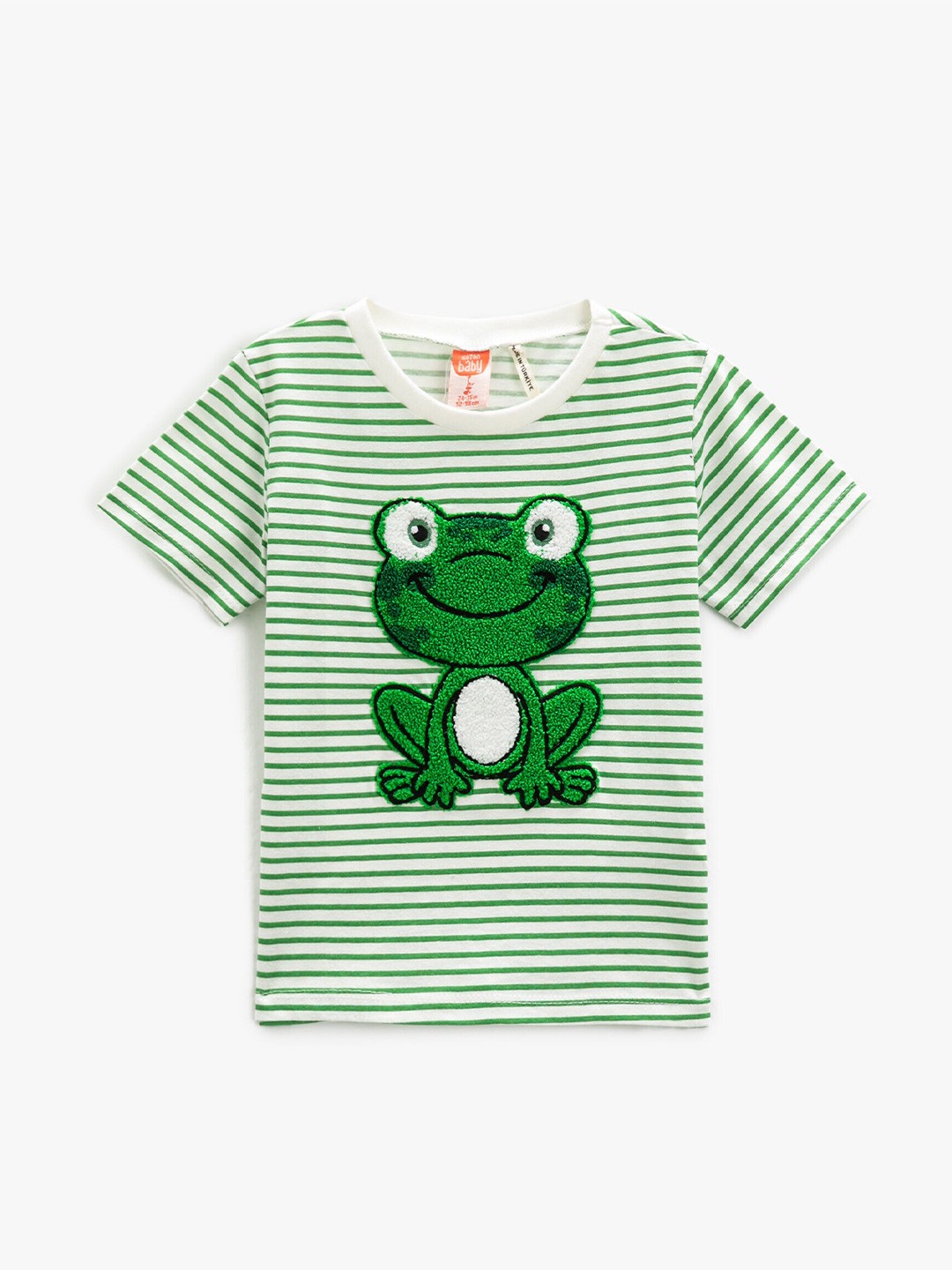 

Koton Infants Boys Striped Pure Cotton T-Shirt, Green