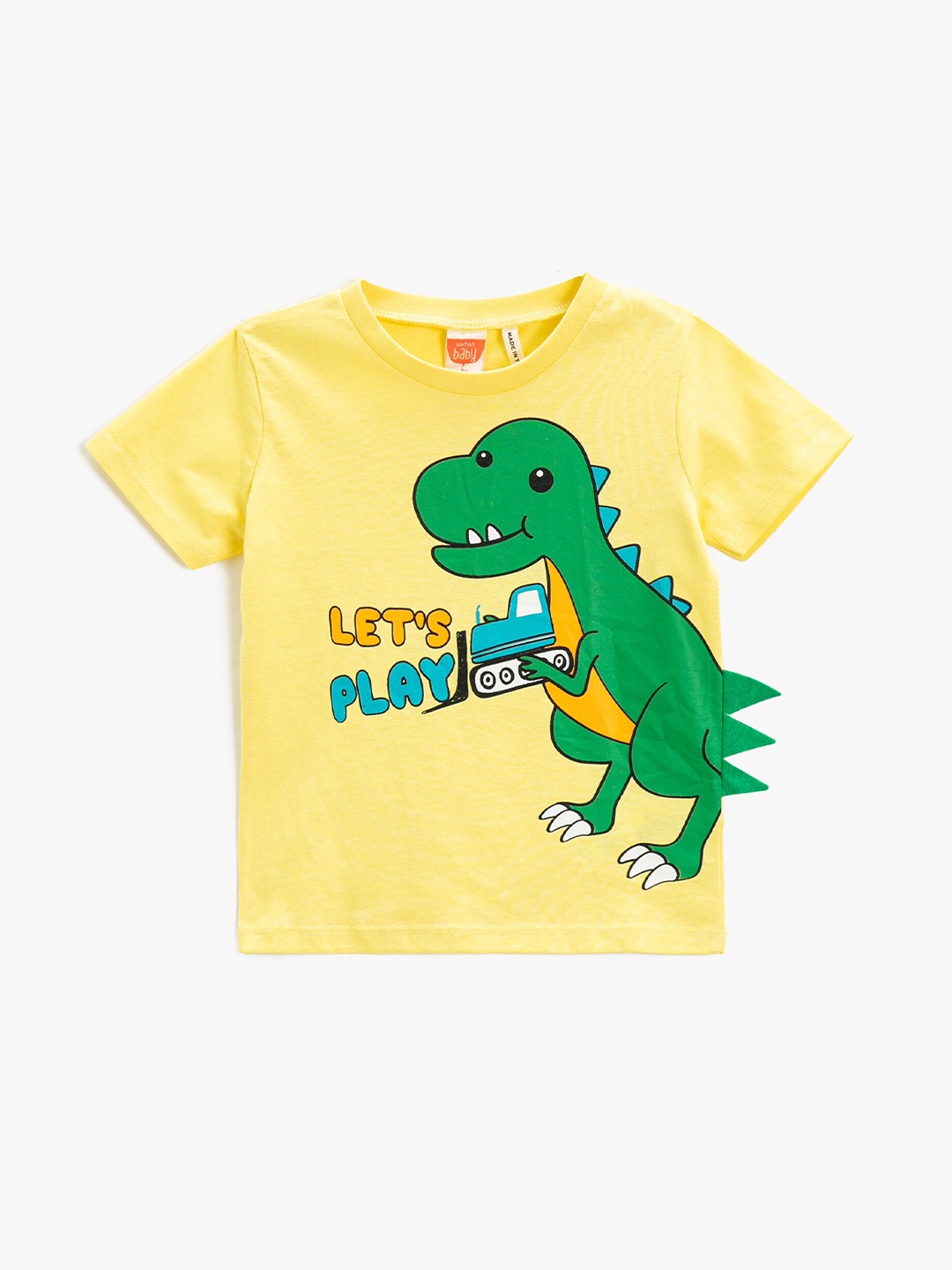 

Koton Infants Boys Graphic Printed Pure Cotton T-Shirt, Yellow